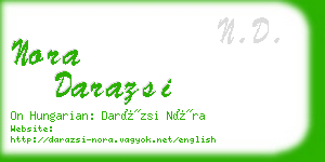 nora darazsi business card